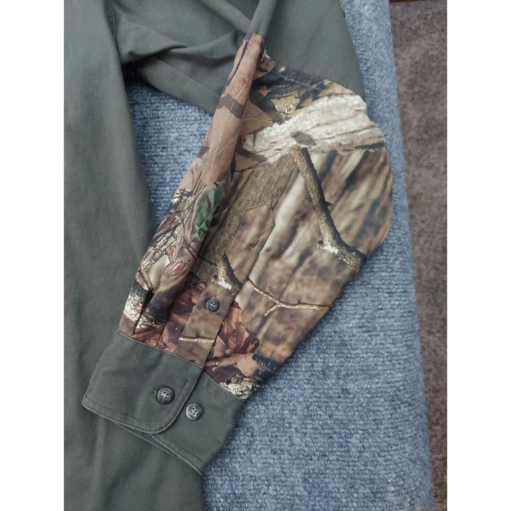 Mossy Oak Breakup Infinity Shooting Shirt Men XL Green Button Up Outdoor Hunting